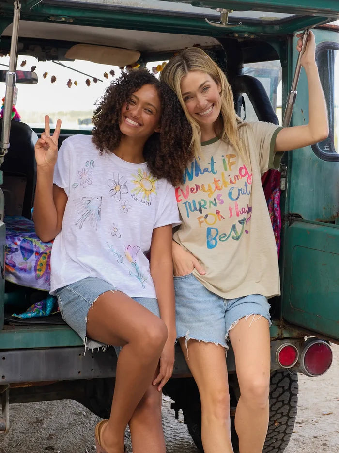 Ringer Oversized Tee Shirt - For The Best-view 3