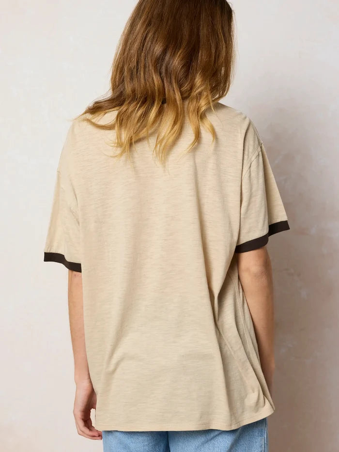 Ringer Oversized Tee Shirt - Small Acts-view 4