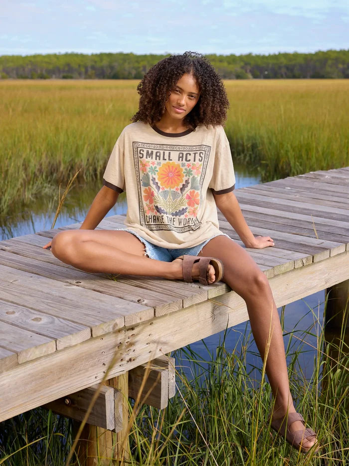 Ringer Oversized Tee Shirt - Small Acts-view 5