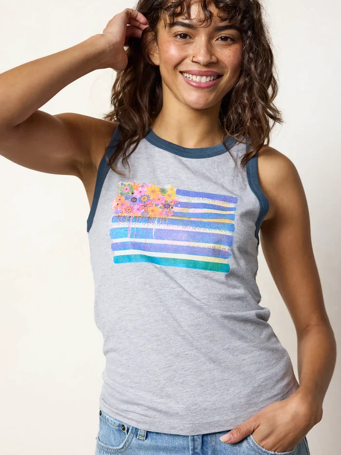 Ringer Tank Top - American Flag-view 4