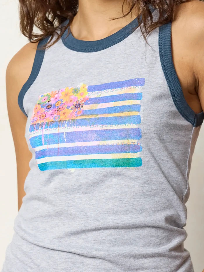 Ringer Tank Top - American Flag-view 5