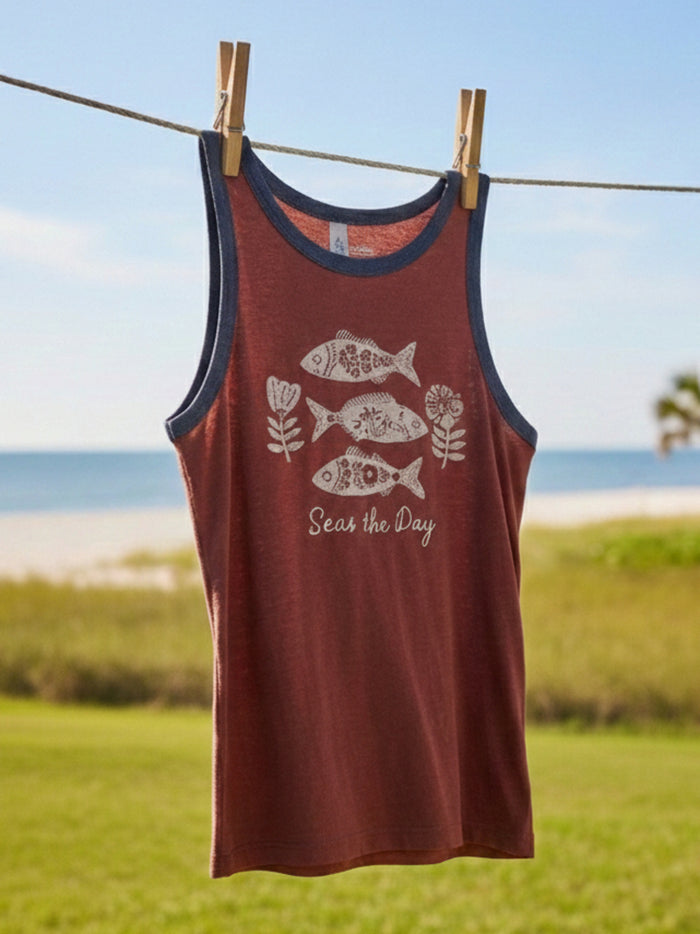 Ringer Tank Top - Seas The Day-view 2