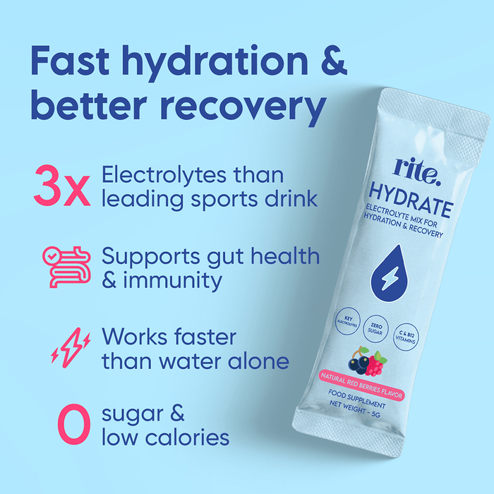Rite Hydrate Electrolytes Red Berries - 15 sticks - Beauty Tribe