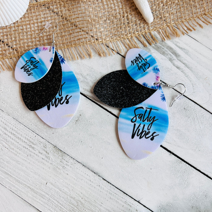 Salty Vibes Faux Leather Teardrop Ear Bling Two Styles Available