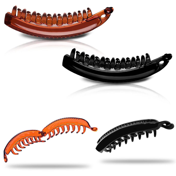 Sanas hair claw clip banana clip for women in black and brown colors