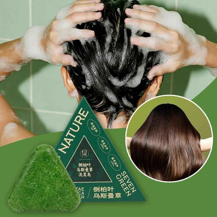Seven Green Shampoo Bar - Nature Triangle Hair Care - Shampoo Bar - Nature Seven -- United Arab Emirates -- Pinky Cosmetics