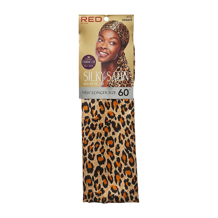 Silky Satin Wrap Scarf [Leopard] #HQ152