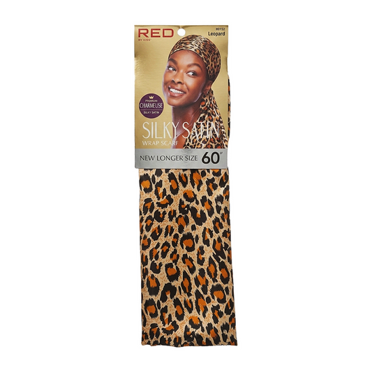 Silky Satin Wrap Scarf [Leopard] #HQ152