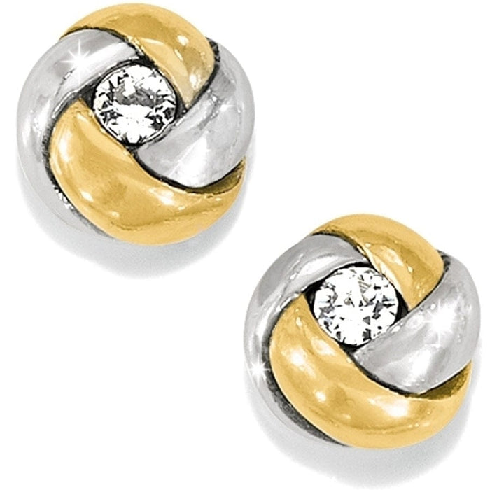 Silver & Gold Love Me Knot Mini Post Earrings