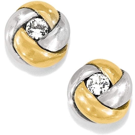 Silver & Gold Love Me Knot Mini Post Earrings