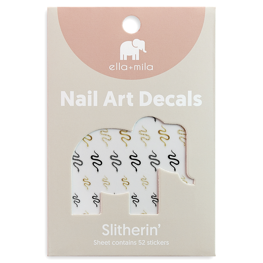 Slitherin' snake nail art decals in packaging – ella+mila