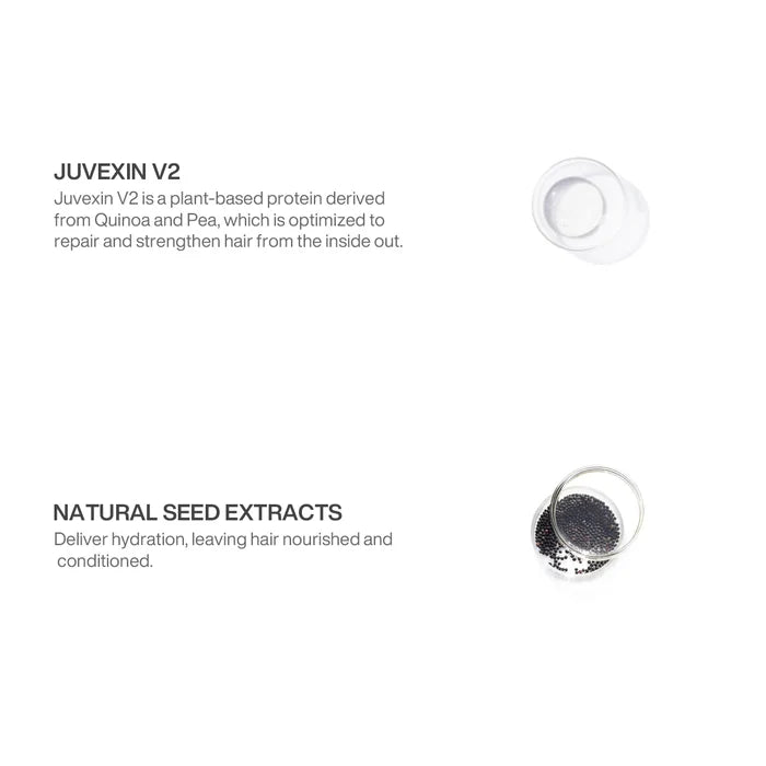 Smooth Your Style Kit ingredients: Juvexin V2 quinoa and pea protein plus hydrating natural seed extracts