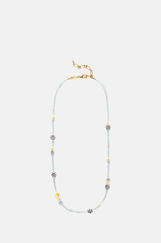 Anni Lu Soft Blue Bluebell Bloom Necklace.