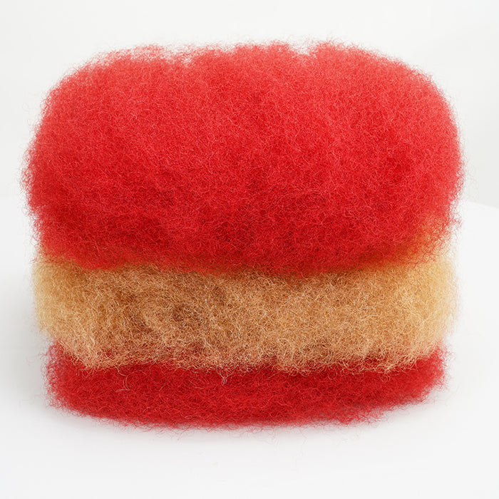 Spain Flag Colored Kinky Braids Human Hair Pack