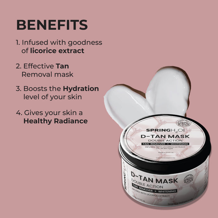 Spring H2O Complete D-Tan & Charcoal Facial Combo Pack with D-Tan Mask
