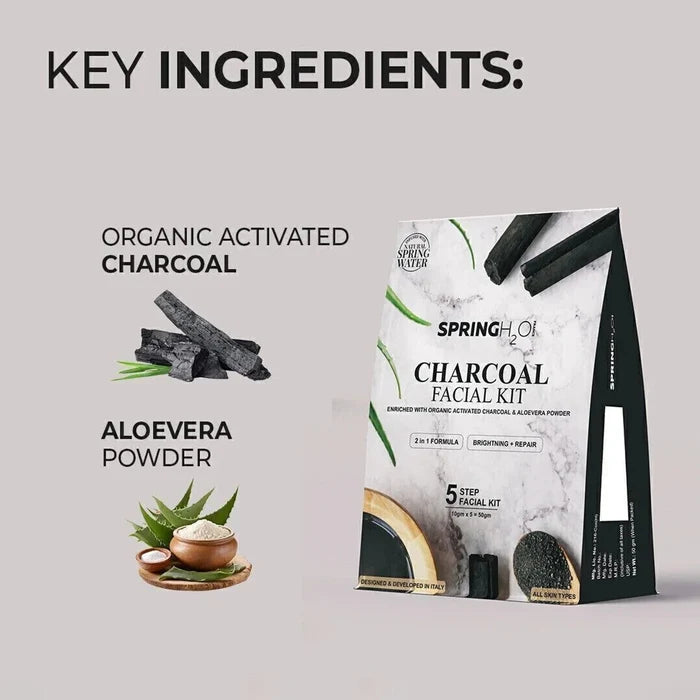 Spring H2O Complete D-Tan & Charcoal Facial Combo Pack with D-Tan Mask