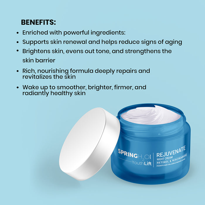 SPRING H2O Youth Lift Rejuvenate Night Cream, Skin Collagen & Reduces Scars (50 ml)