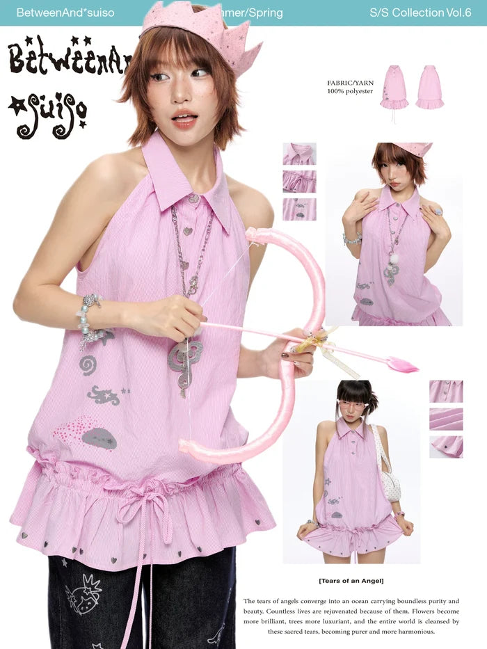 *Suiso collaboration pink striped island dress