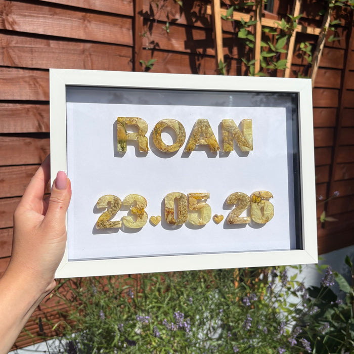 Surname Anniversary Date Frame - White A4