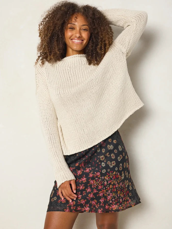 Sweetest Mini Slip Skirt - Ditsy Patchwork Black-view 3