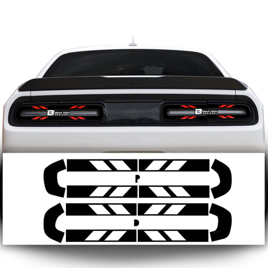 Tail Light Race Track Bat Vinyl Overlay Decal Stickers Cover Fits Dodge Challenger 2015 - 2024 Gloss - Bogar Tech Designs