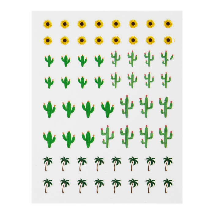 Take Me to the Desert decal sheet: sunflowers, cacti and palm trees