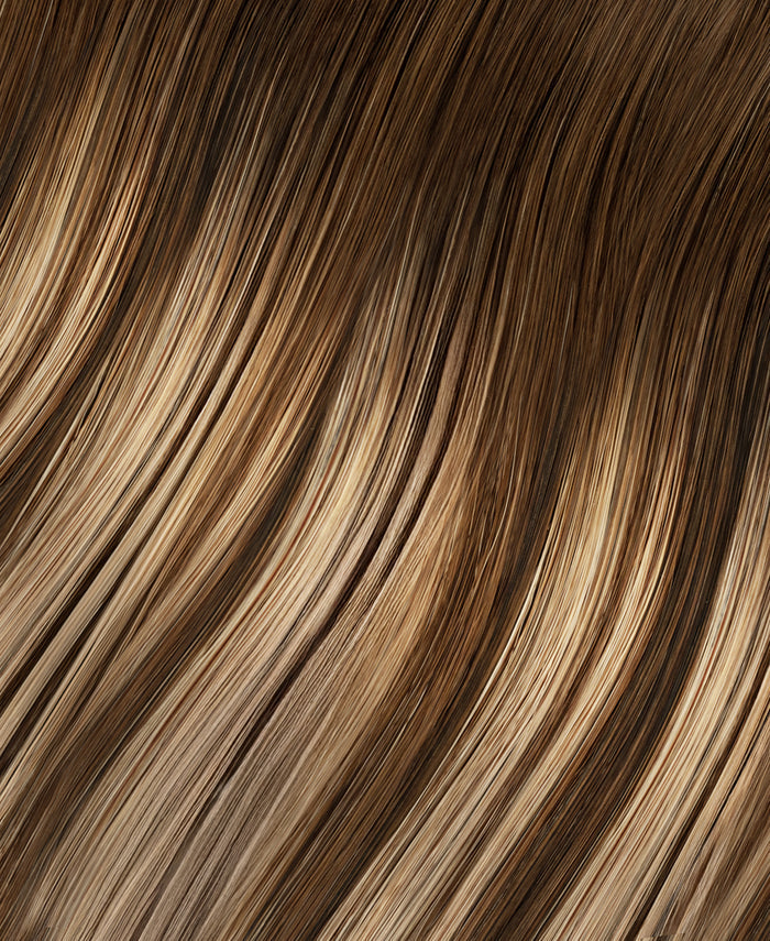 tape-in hair extensions brown balayage.