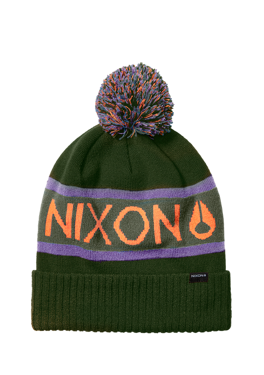 Teamster Beanie II - Dark Olive / Orange