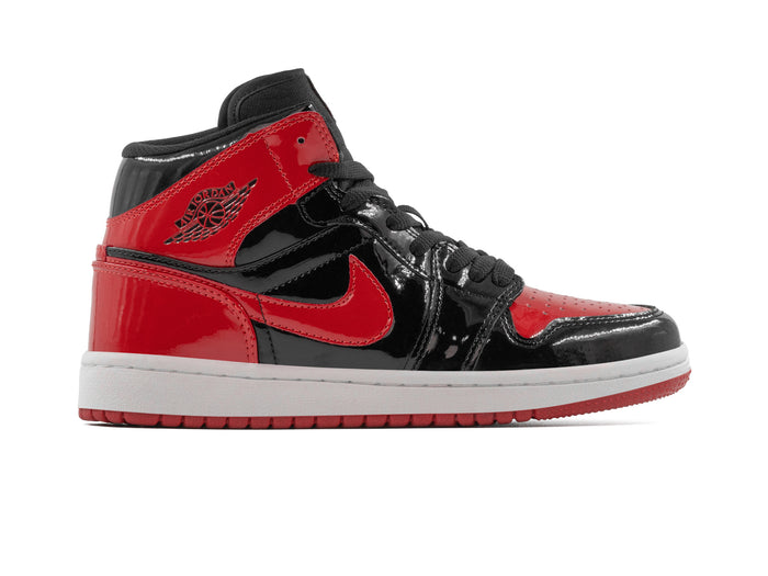 Tenis Retro 1 Charol Negro Rojo