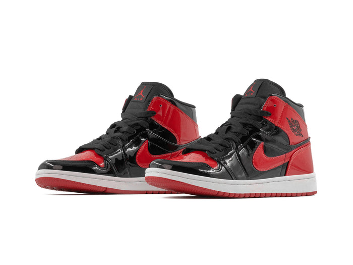 Tenis Retro 1 Charol Negro Rojo