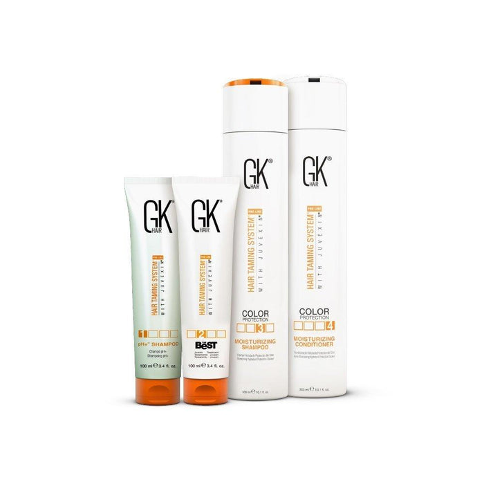 The Best Keratin Professional Hair Kit: pH+ Shampoo and The Best 100 ml tubes with 300 ml Moisturizing Shampoo and Conditioner