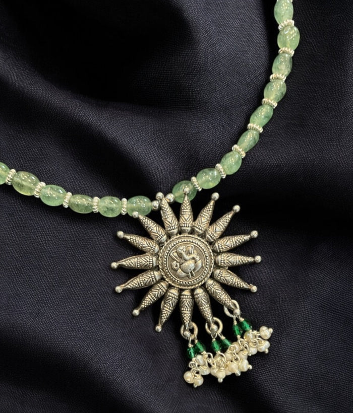 The Gaurik Silver Onyx Necklace