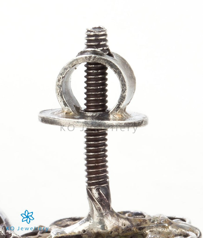 The Meghana Silver Navaratna Chand Bali (Oxidised)