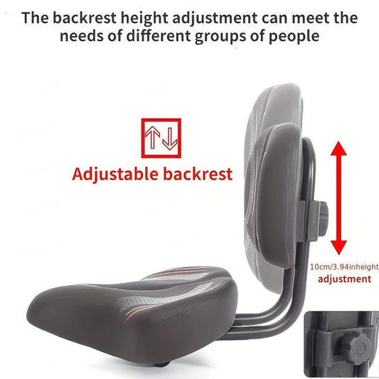 Three-Wheeled Electric Bike Saddle with Backrest