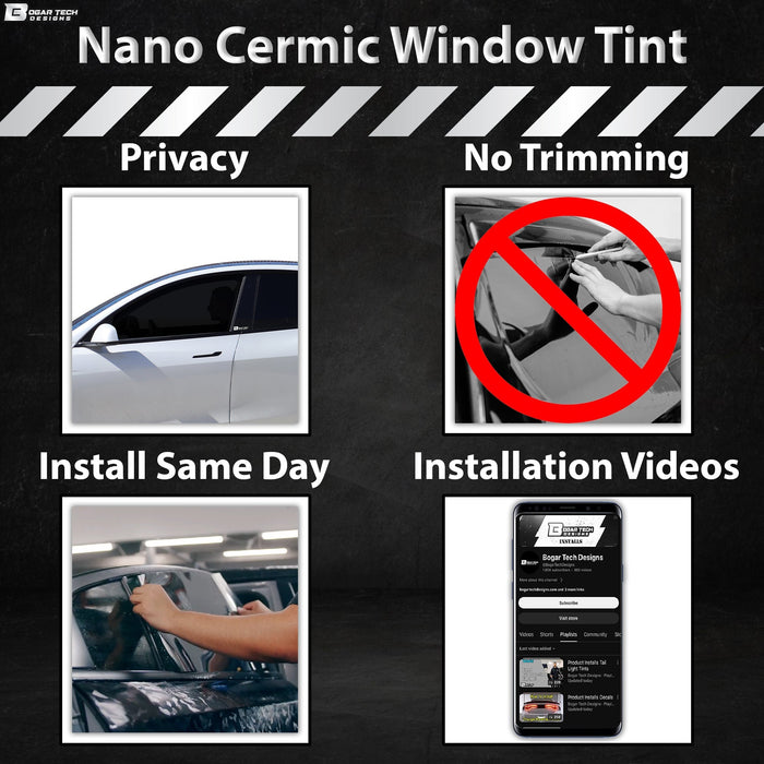 Precut Front Rear Windows Windshield Premium Nano Ceramic Window Film Tint Kit For Toyota Sienna 2021+ - Bogar Tech Designs