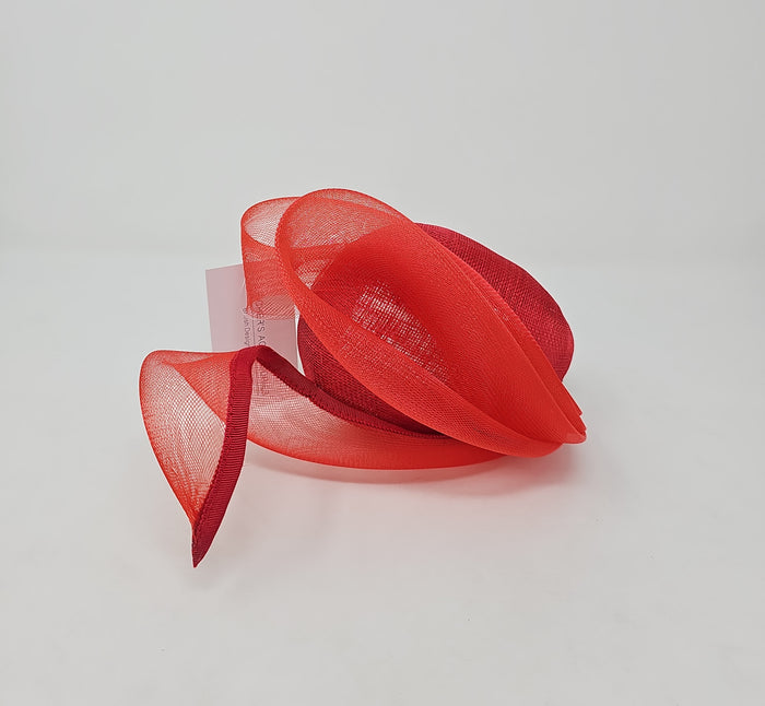 Tulip Red Mesh Stacked Net Hairband Fascinator