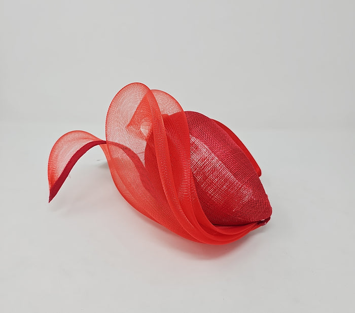 Tulip Red Mesh Stacked Net Hairband Fascinator
