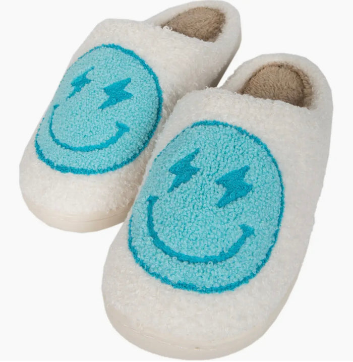 Turquoise and White Lightening Slippers S/M