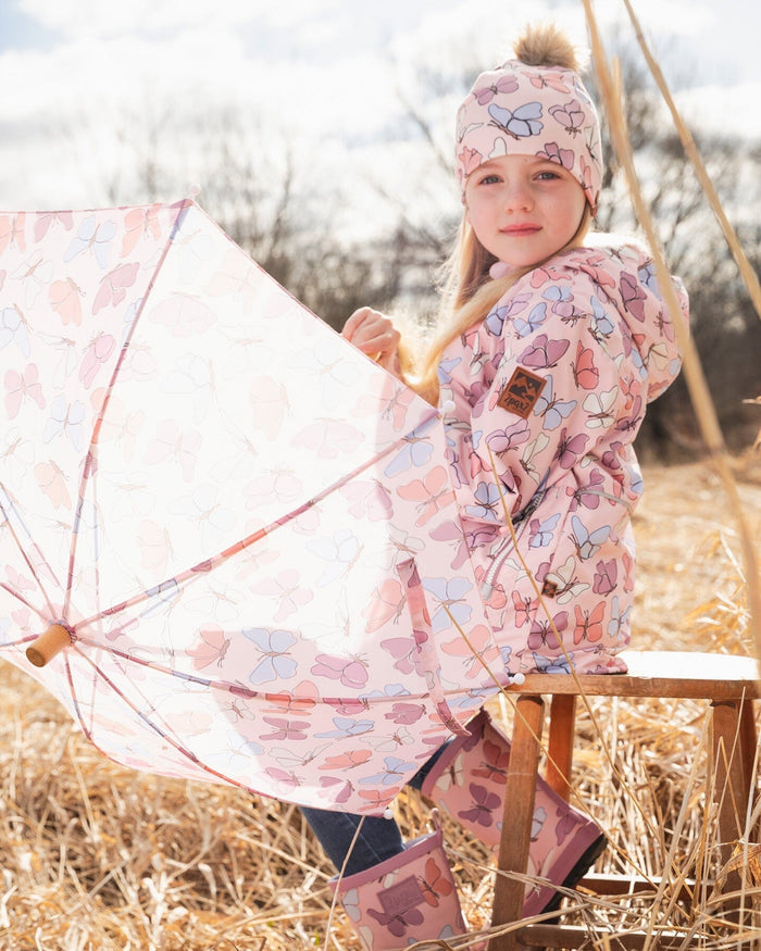 Umbrella Pink Butterfly Print-1