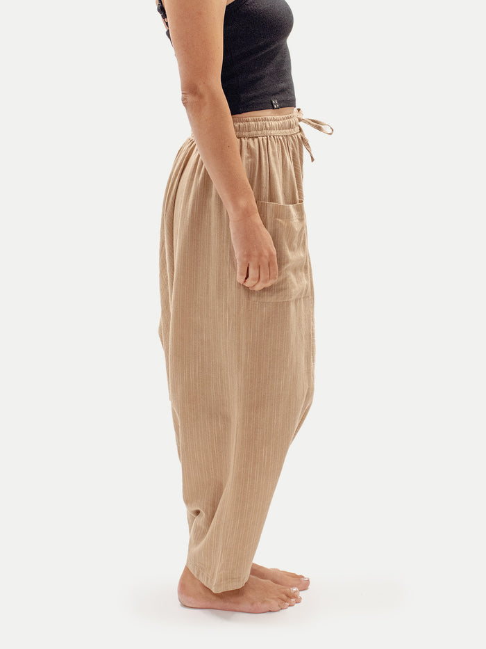 Unisex Cotton Harem Pants | Tan-Image 2