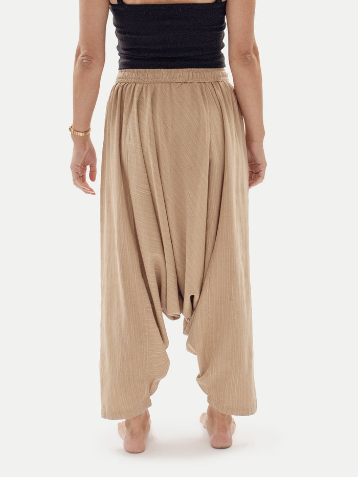 Unisex Cotton Harem Pants | Tan-Image 3
