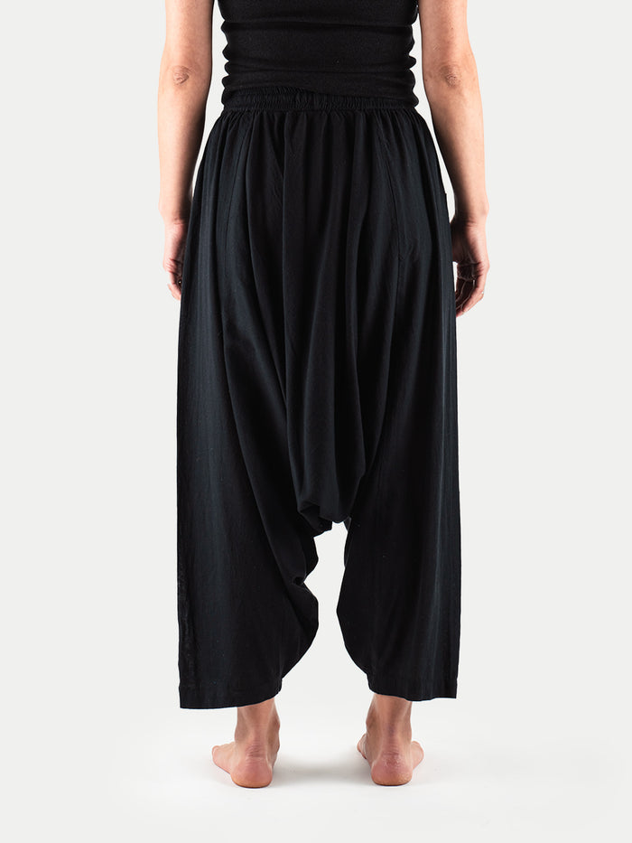 Unisex Cotton Harem Pants | Black-Image 3