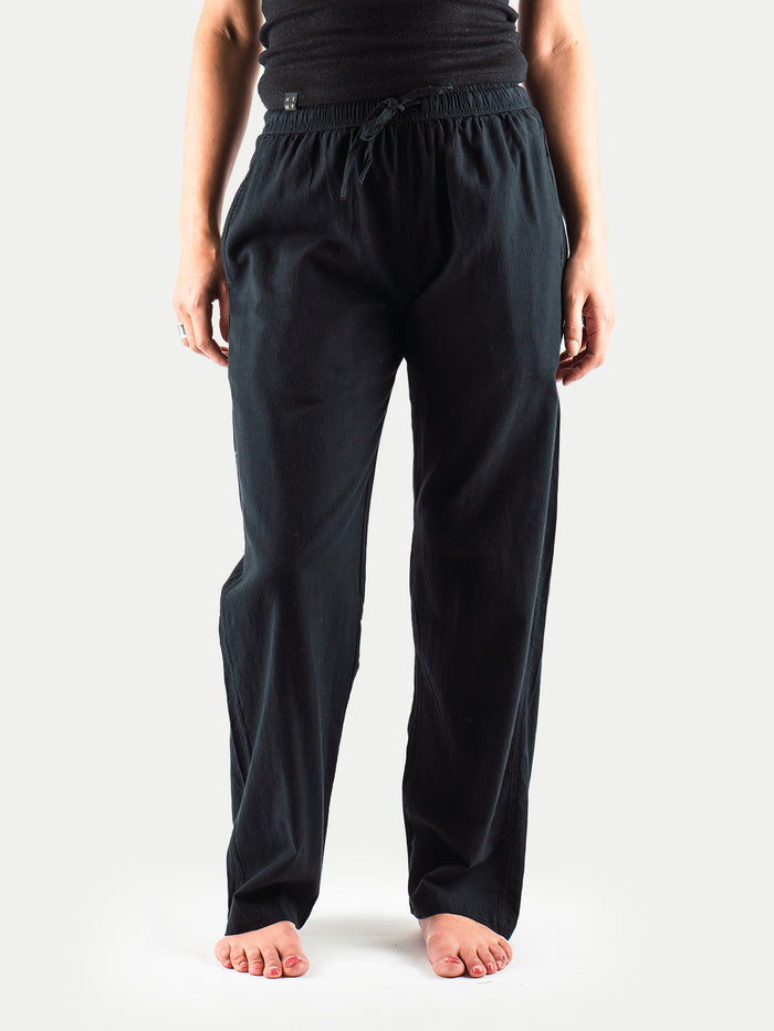 Unisex Cotton Straight Leg Pants | Black-Image 1