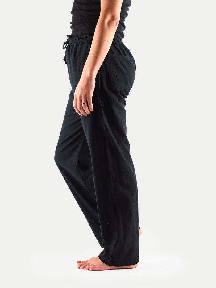Unisex Cotton Straight Leg Pants | Black-Image 2
