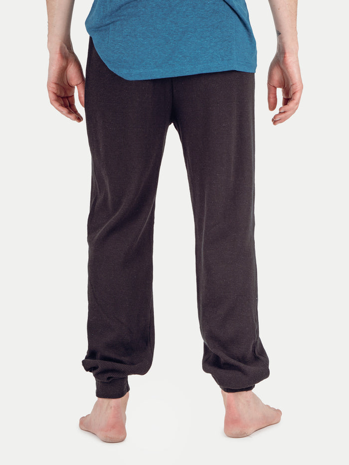 Unisex Organic Hemp Waffle Jogger | Black-Image 5