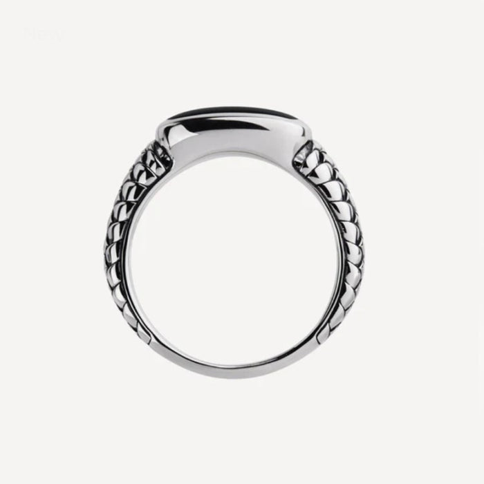 Vanguard Men's Sterling Silver Black Onyx Ring