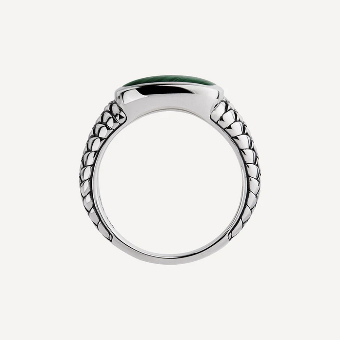 Vanguard Men's Sterling Silver Malachite Ring
