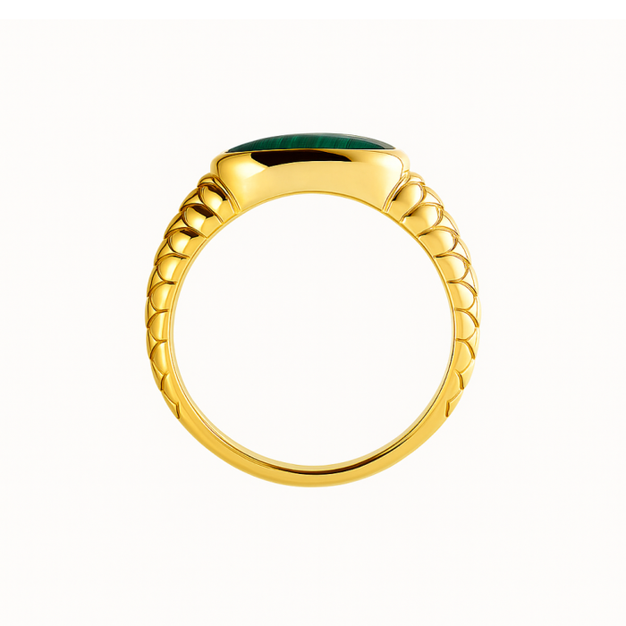 Vanguard Men's Sterling Silver Malachite Ring
