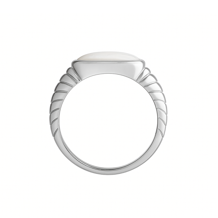 Vanguard Men's Sterling Silver Mother Of Pearl Ring