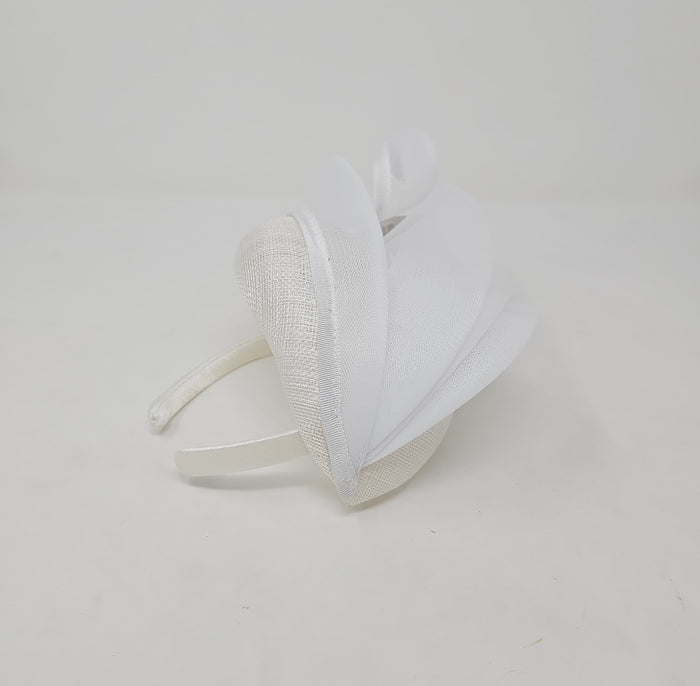 White Mesh Stacked Net Hairband Fascinator